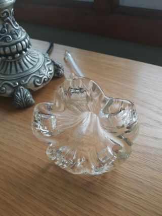 Vintage Glass Stem Flower Crystal Hand Blown Lily Trumpet Vase Epergne Rare Euc
