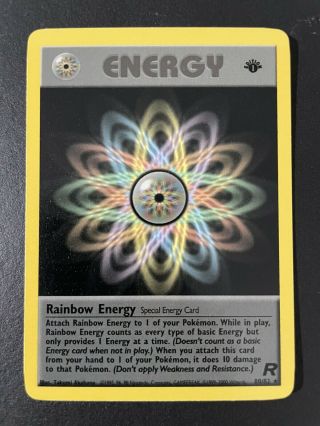 1st Edition Rainbow Energy 80/82 - Team Rocket Set - Pokemon Card Psa Ready