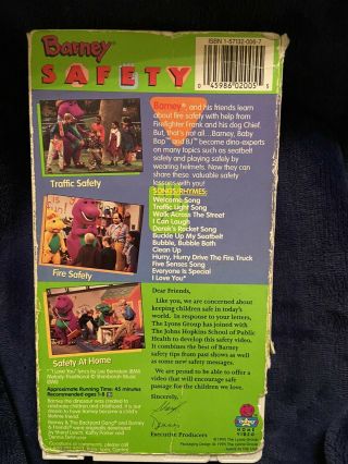 Barney - Barney Safety (VHS,  1995) Rare OOP 2