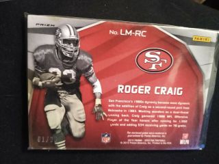 Roger Craig 2015 Spectra Game Jersey Card 01/99 Rare 49ers 2