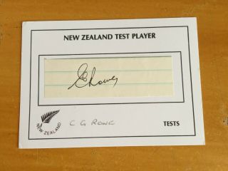 1946 Rare Signed Charles Gordon Rowe 1 Test Zealand Test Card @11 1st Class