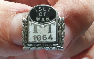 Vintage Isle Of Man Tt 1964 Iom Racing Motorcycle Bike Rare Badge