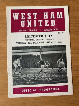 West Ham United V Leicester City Rare Complimentary Division One Programme 1967