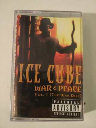 Ice Cube - War & Peace Vol.  I Cassette Tape Very Rare Russian Edition
