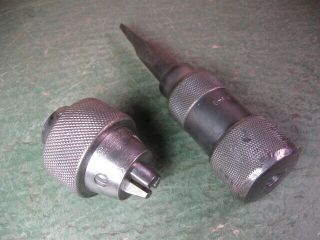 Old Vintage Machining Tools Machinist Early Drill Chucks Pair Rare Types