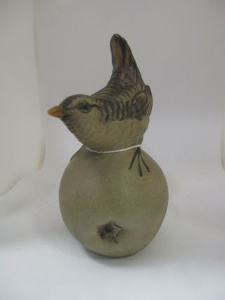 Poole Pottery Stoneware Wren Bird On Apple Rare Decorative Figure Vgc (f1)