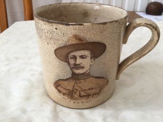 Rare Antique Baden Powell Boy Scout Founder Mug Circa 1908