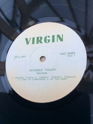 Genesis - Invisible Touch - Rare - VG,  VNC 5083 Vinyl LP Record - Zimbabwe 2