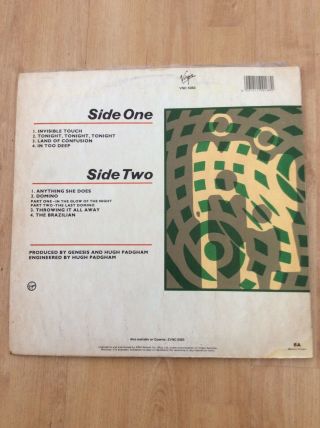 Genesis - Invisible Touch - Rare - VG,  VNC 5083 Vinyl LP Record - Zimbabwe 3