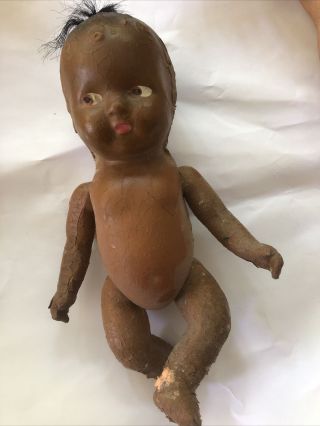 Rare Antique African American Black Baby Doll 10 "