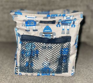 Thirty One Gifts Small Robot Tote About 6”x6”x6” Organize Kids Utility Tote Rare