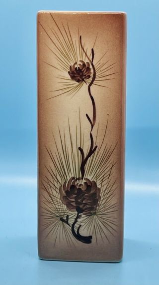 Rare Pinecone Handcrafted Ceramic Vintage 7” Tall Vase 189.  Usa.
