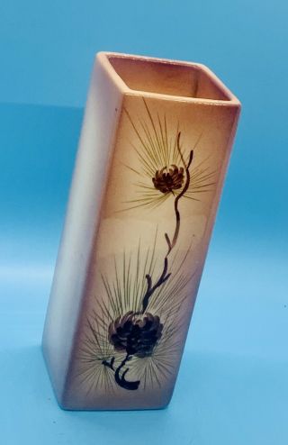 Rare Pinecone Handcrafted Ceramic Vintage 7” Tall Vase 189.  USA. 2