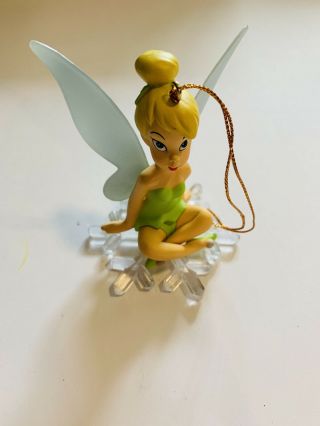 Disney Grolier Tinkerbell From Peter Pan Snowflake Ornament Rare Vtg Cute