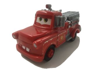 Disney Pixar Cars Toon Rescue Squad Tow Mater Fire Engine Plastic 1:55 Rare