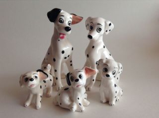 Vintage Disney 101 Dalmations Ceramic Figurines Japan Rare