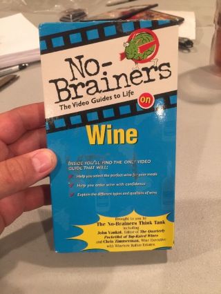 No - Brainers The Video Guides To Life On Wine.  Vhs Tape Rare 1998