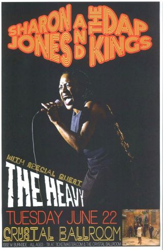 Sharon Jones And Dap Kings Concert Poster Portland 2010 - Rare Promo