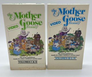 The Mother Goose Treasury (vhs,  1987) Video Volumes I - Iv Complete Set Rare