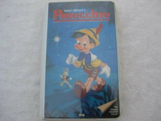 Pinocchio Rare First Edition Clam Vhs Walt Disney Black Diamond The Classics