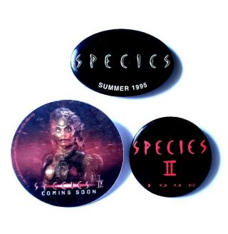 Rare Vintage Species Movie Promo Button Set - Lenticular Michael Madsen 2 Ii Pin