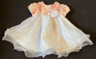 Rare Editions Girls Size 9 Months Pink & White Pageant Dress