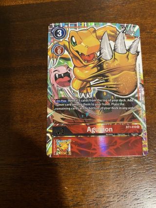 Digimon Card Game Agumon Bt1 - 010 Dash Pack Promo Rare Pack Fresh Tcg Nm
