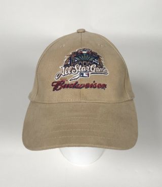 Budweiser Milwaukee Brewers Mlb All Star Game Hat - Khaki - Rare Vintage 2002
