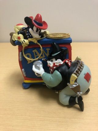 Disney Rare Vintage Cowboy Mickey Mouse & Bad Pistol Pete Safe Coin Piggy Bank