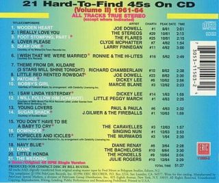 Hard To Find 45 ' s on CD V2 (1961 - 64) by VA (CD 1996 Eric 11503 - 2,  RARE - Like) 2