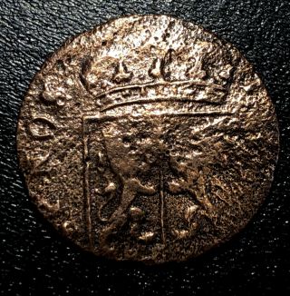 1720 Netherlands Gelderland Dutch Republic 1 Duit Rare Copper Polished Coin