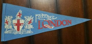 London England Vintage Pennant - 1960 