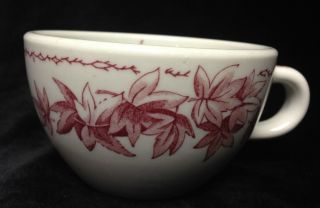 Vintage Shenango China Restaurant Ware Coffee Cup /rare Red Maple Leaf Pattern