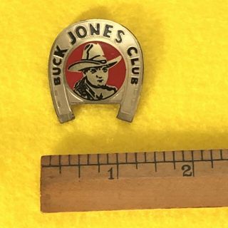 Rare Vintage Buck Jones Club Membership Western Cowboy Button Pin Badge Pinback