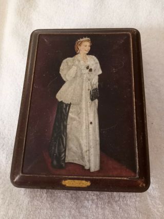 Rare Vintage 1953 Queen Elizabeth Ii Coronation Souvenir Tin