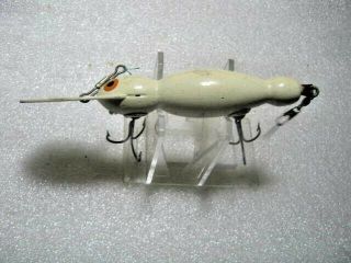 Rare Old Vintage Bomber Water Dog Deep Diving Wood Lure Lures White