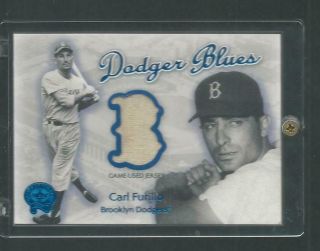 2001 Fleer Greats Of The Game Carl Furillo Dodger Blues Game Jersey Rare Sp