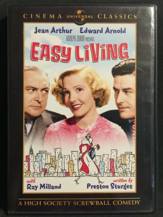 Rare Easy Living - Dvd 1937 Edward Arnold Jean Arthur Universal Classics