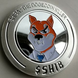 Silver Shiba Inu $shib Crypto Coin - Doge Killer.  Rare Collectible.  Fast Uk Post.