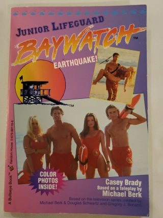 1996 Earthquake Baywatch Junior Lifeguard Books Paperback Rare S/h