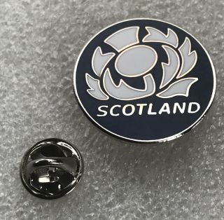 Rare Scotland Rugby Union Supporter Enamel Badge - Wear With Pride For 6 Nations
