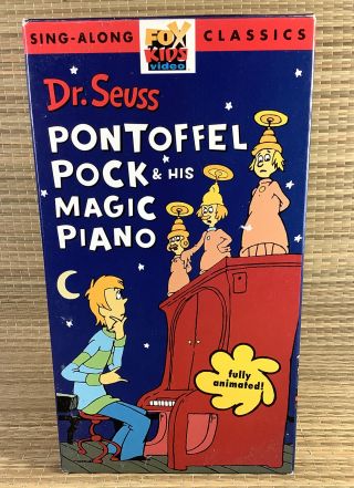 Dr Seuss Pontoffel Pock & His Magic Piano Vhs Rare Sing - Along