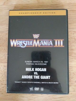 Wwe,  Wrestlemania Iii (dvd,  2 - Disc Set,  Rare Hulk Hogan Vs Andre The Giant Piper