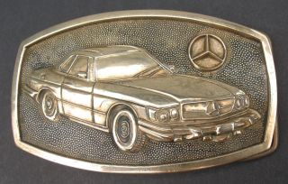 Mercedes - Benz Vintage 450sl 1978 Solid Brass Belt Buckle Baron Rare Automobilia