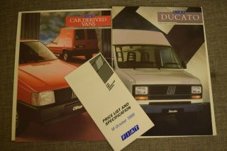 Fiat Light Commercial Brochures Fiorino,  Citivan & Ducato Inc Price List Rare