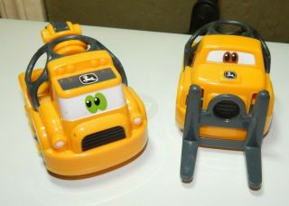 Set Of 2 Oball Go Grippers John Deere W/ Rare Yellow Digger Construction Vehicle