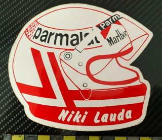 F1 - Niki Lauda - Marlboro Mclaren - Rare White Helmet Sticker 1980 
