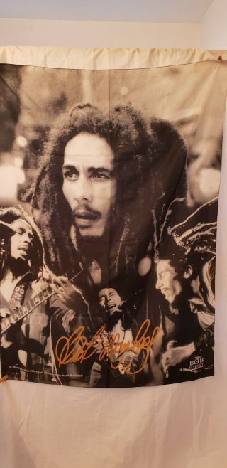 Bob Marley B/w Collage Reggae Cloth Textile Flag Banner Poster 30 " X40 " 2005 Rare