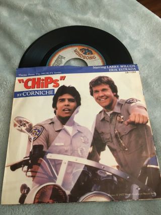 Chips Tv Series Theme 45 Record Corniche Windsong Vintage 1979 Rare Erik Estrada
