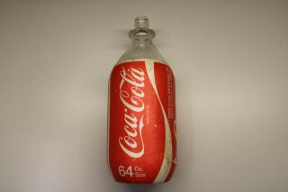 Vintage Coca - Cola Bottle With Styrofoam Cover 64oz Rare " Oregon Refund 5¢ "
